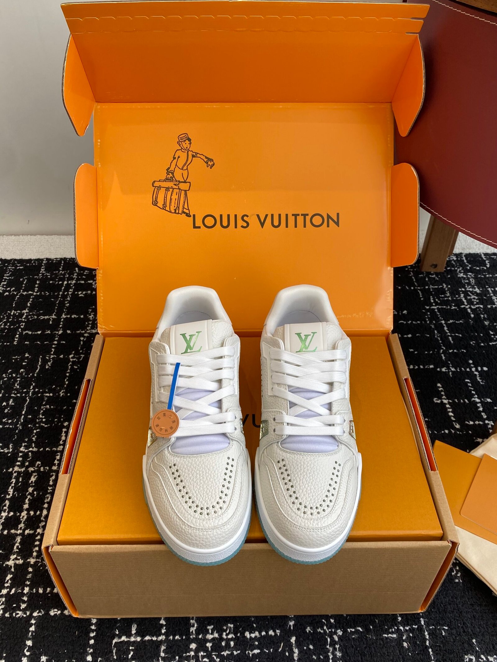 louis vuitton lv trainer sneakers mint groen