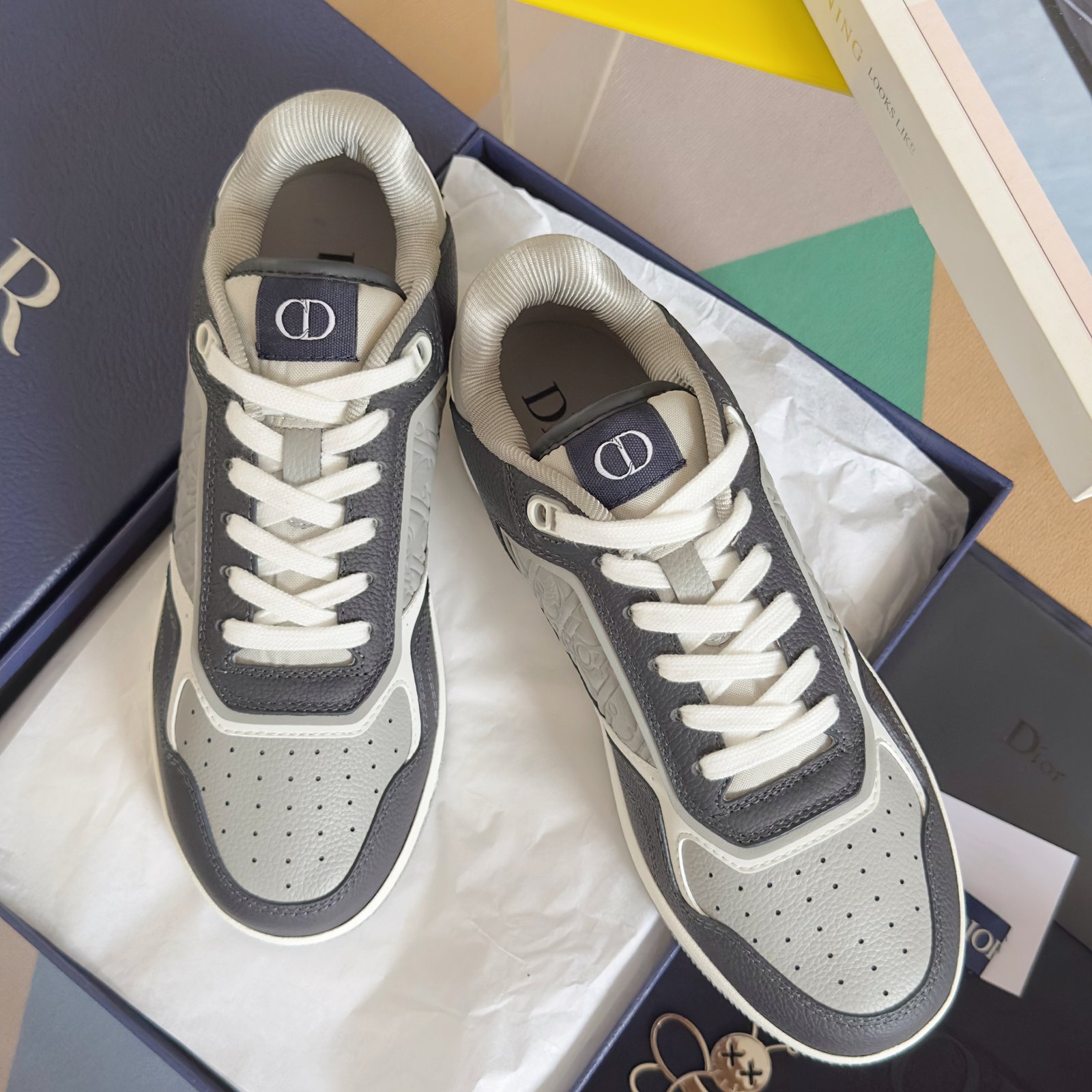 dior b27 low top zwart grijs