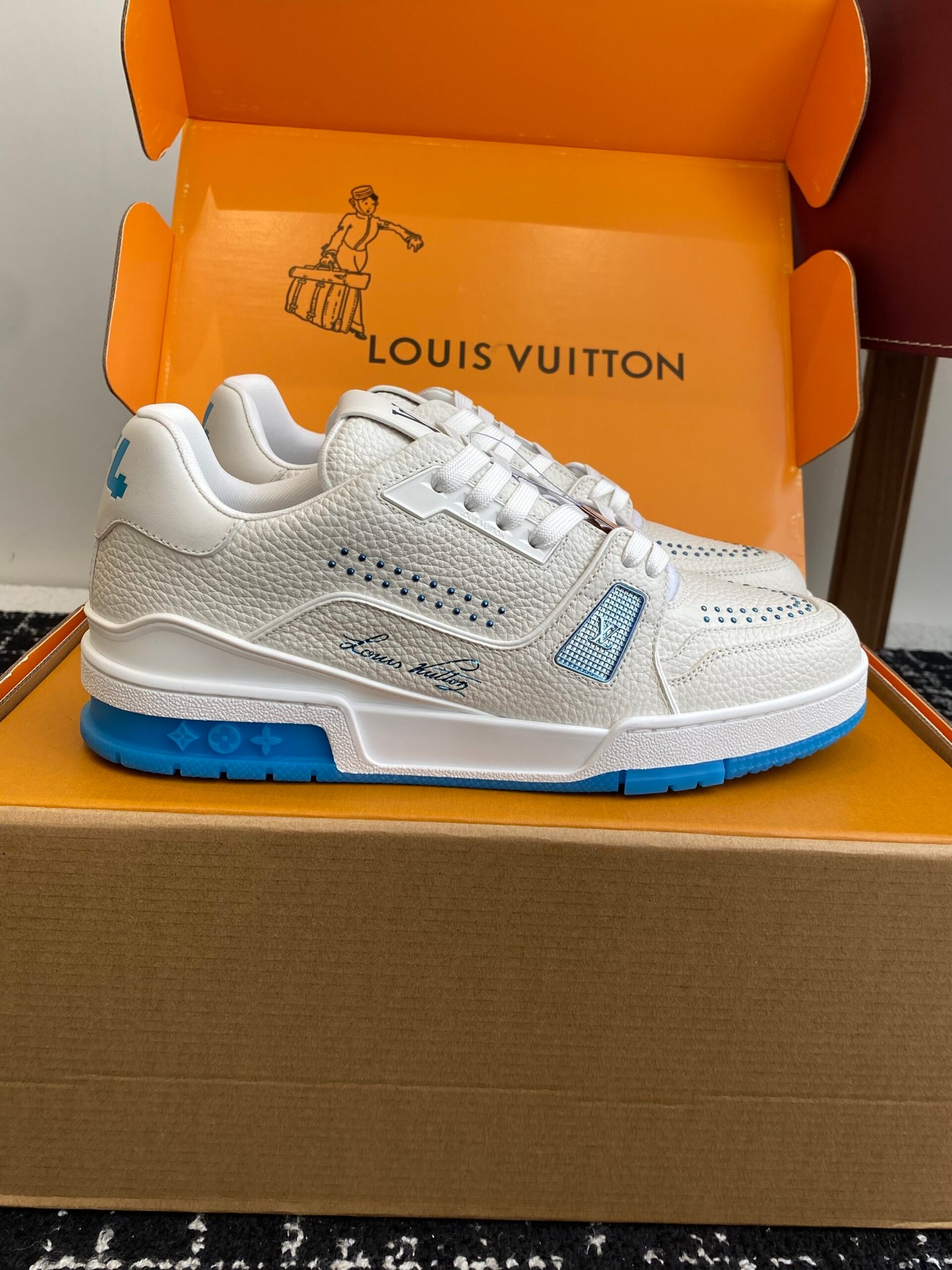 louis vuitton lv trainer sneakers mint groen