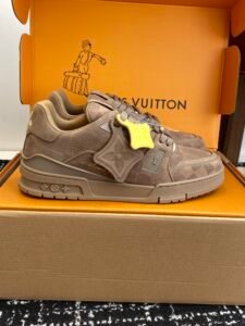 Louis Vuitton LV Trainer sneakers bruin suede