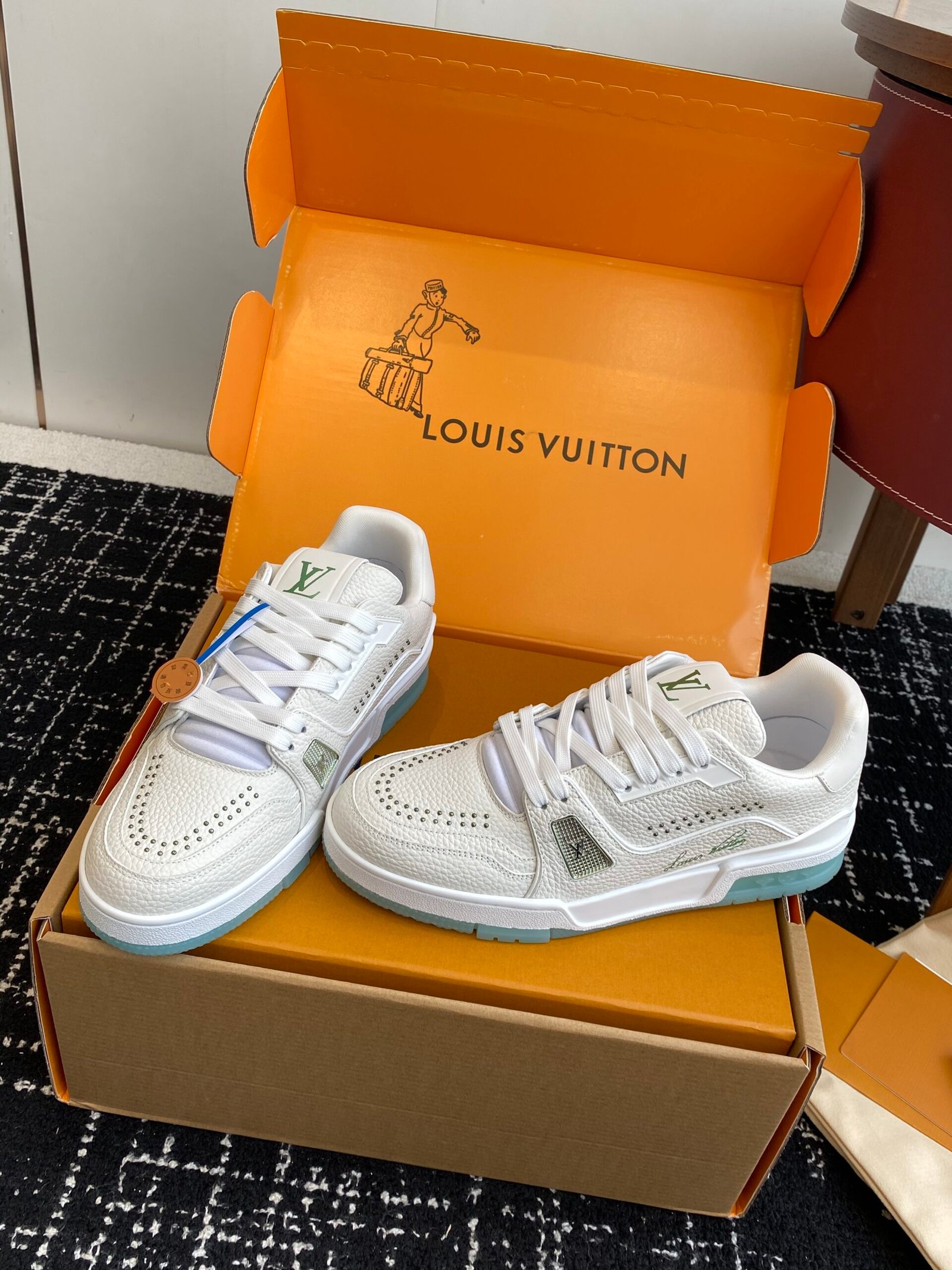 louis vuitton lv trainer sneakers mint groen