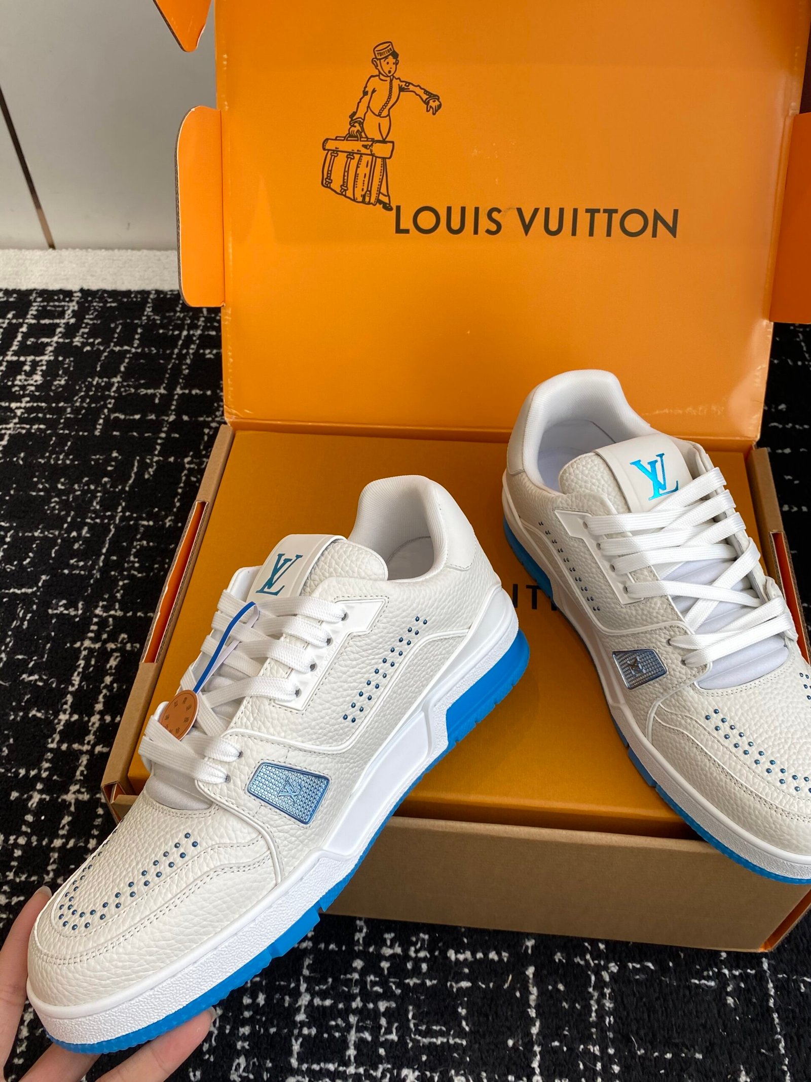 louis vuitton lv trainer sneakers mint groen