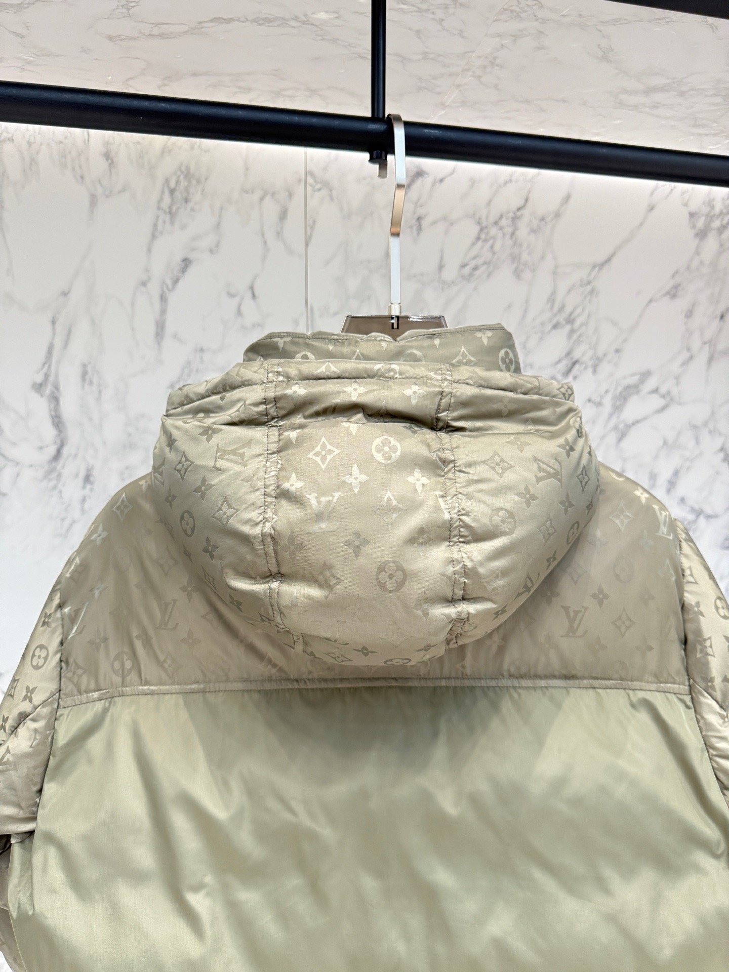 louis vuitton monogram down jacket in volcanic ash