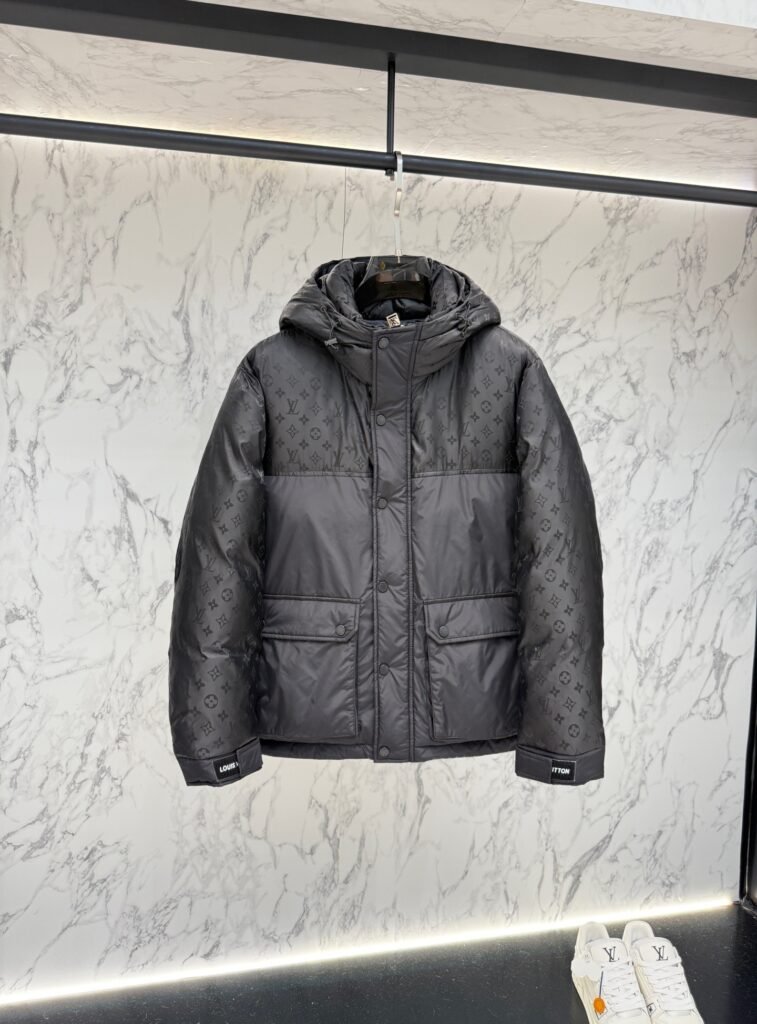 louis vuitton monogram down jacket in volcanic ash