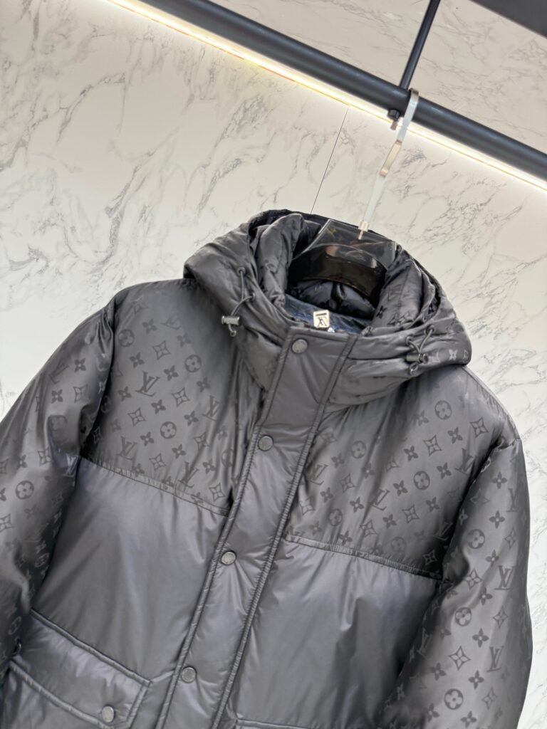 louis vuitton monogram down jacket in volcanic ash