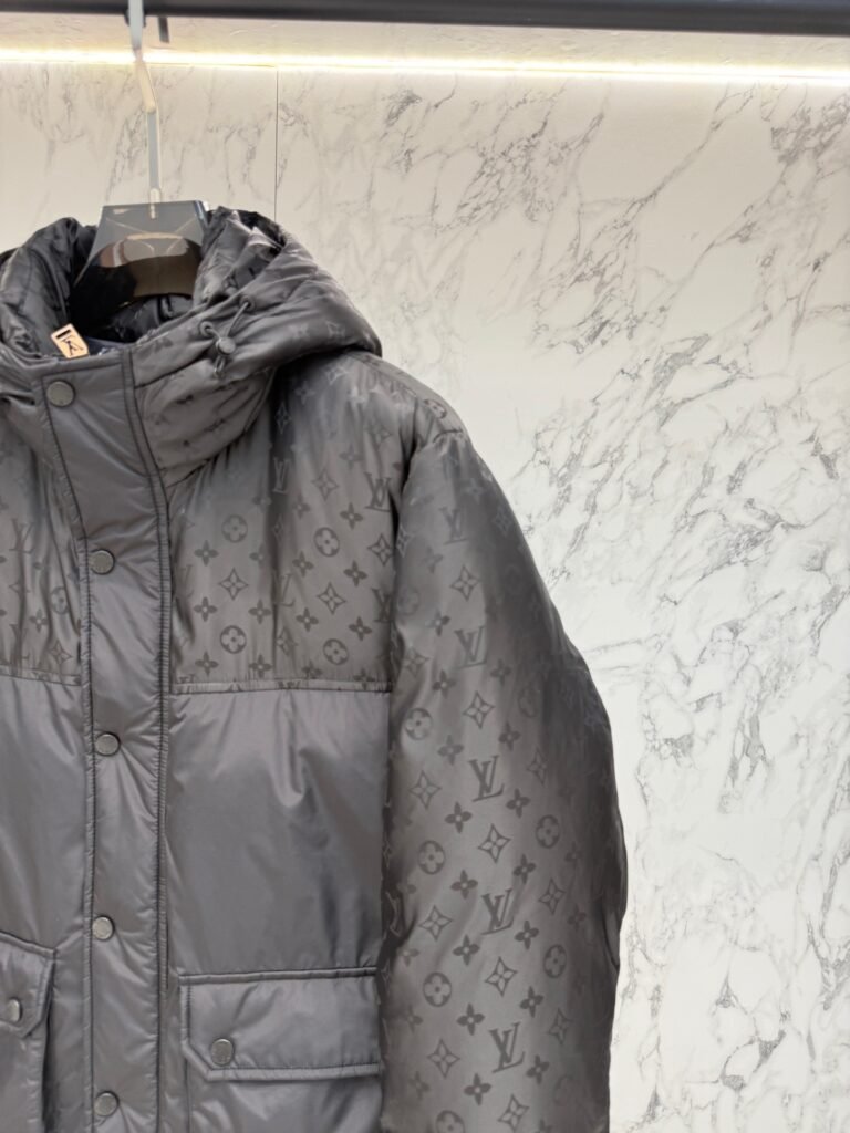 louis vuitton monogram down jacket in volcanic ash