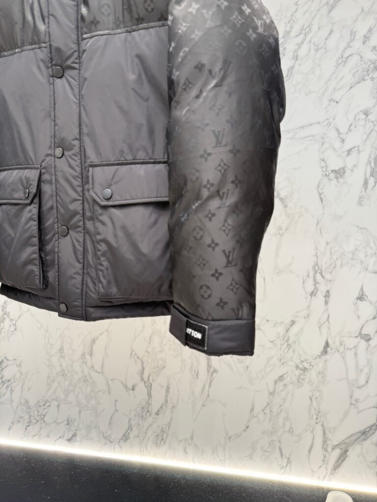 louis vuitton monogram down jacket in volcanic ash