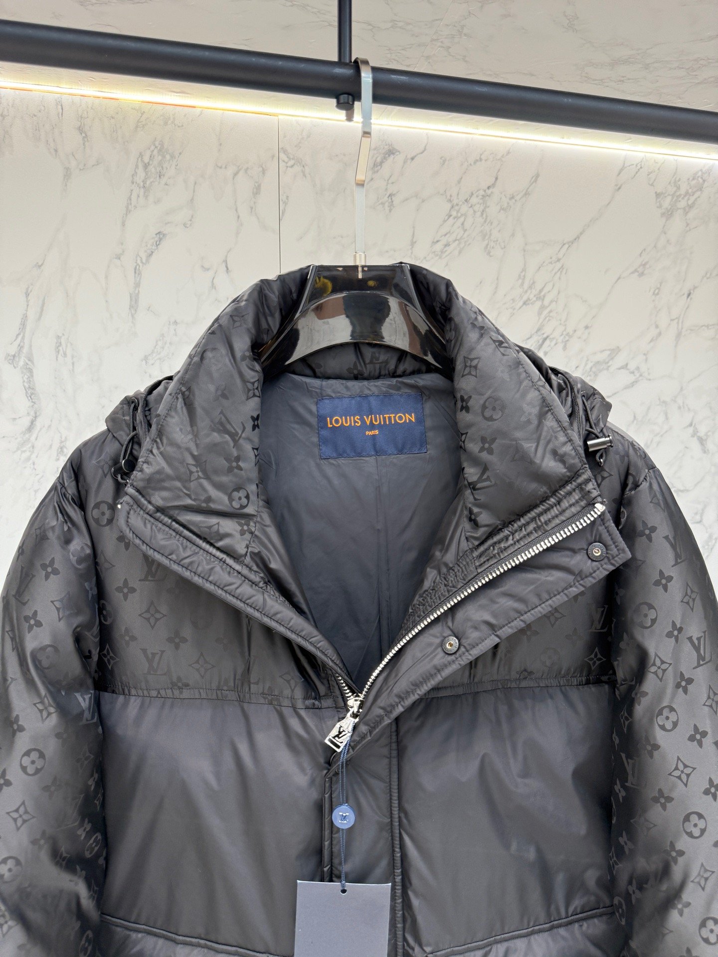 louis vuitton monogram down jacket in volcanic ash