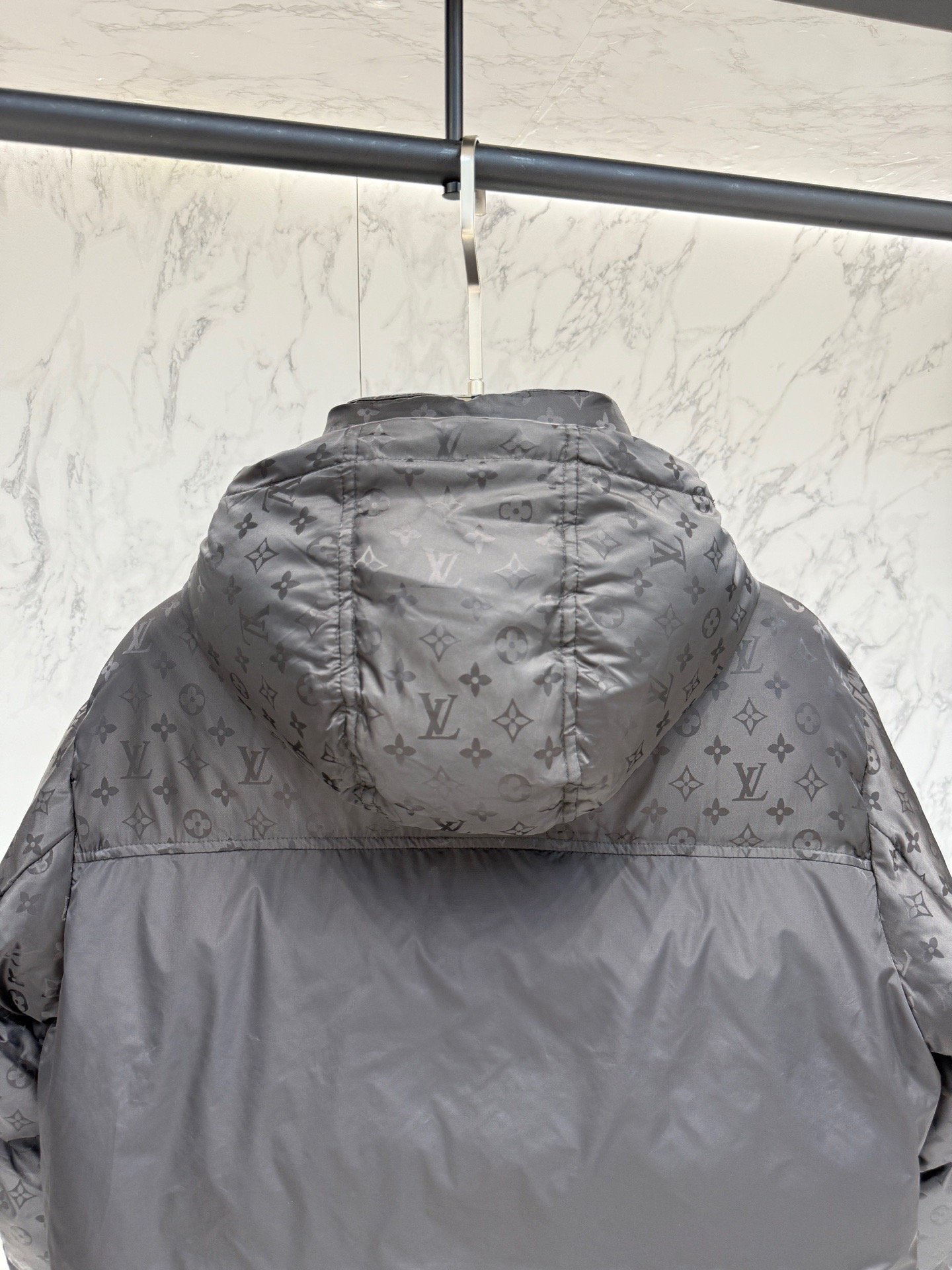 louis vuitton monogram down jacket in volcanic ash