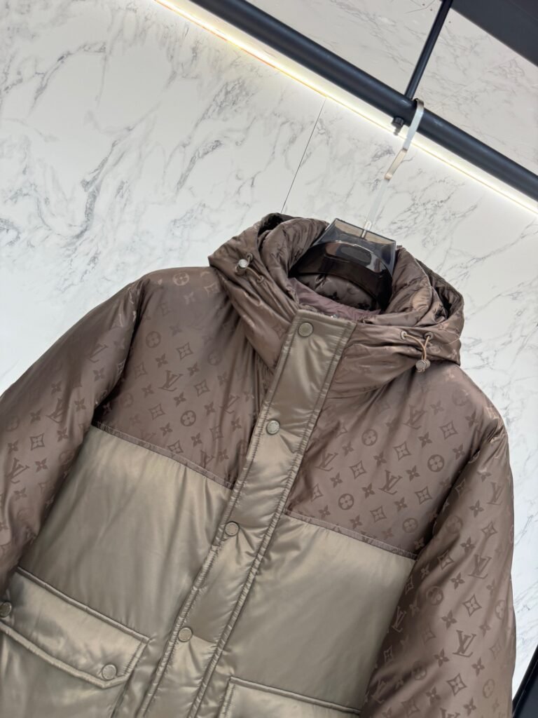 louis vuitton monogram down jacket in volcanic ash
