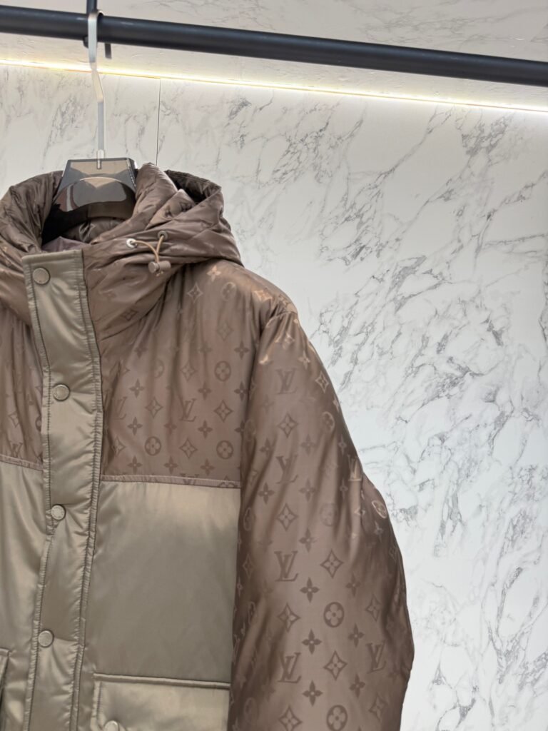 louis vuitton monogram down jacket in volcanic ash