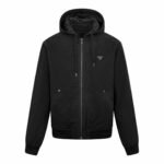 prada denim hooded jacket zwart cotton