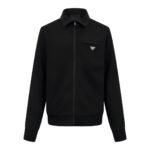 prada satin trim jersey texture jacket