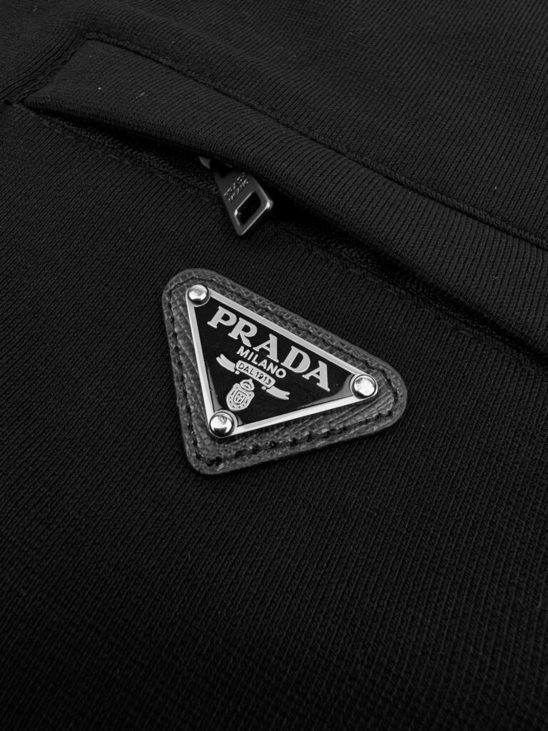 prada satin trim jersey texture jacket