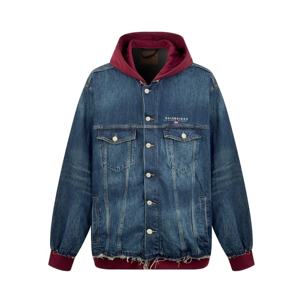 balenciaga hooded denim jacket