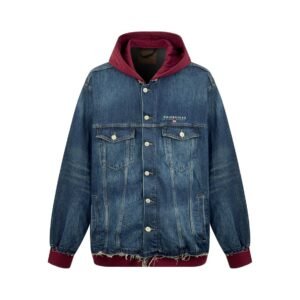 balenciaga hooded denim jacket