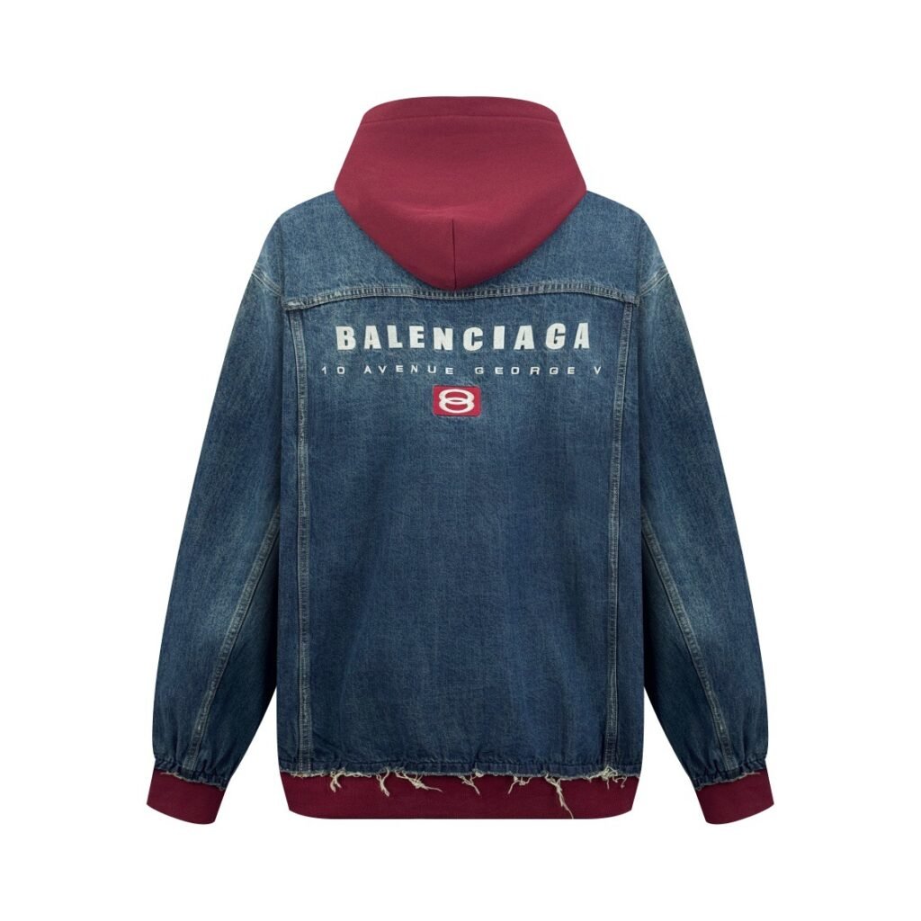 balenciaga hooded denim jacket