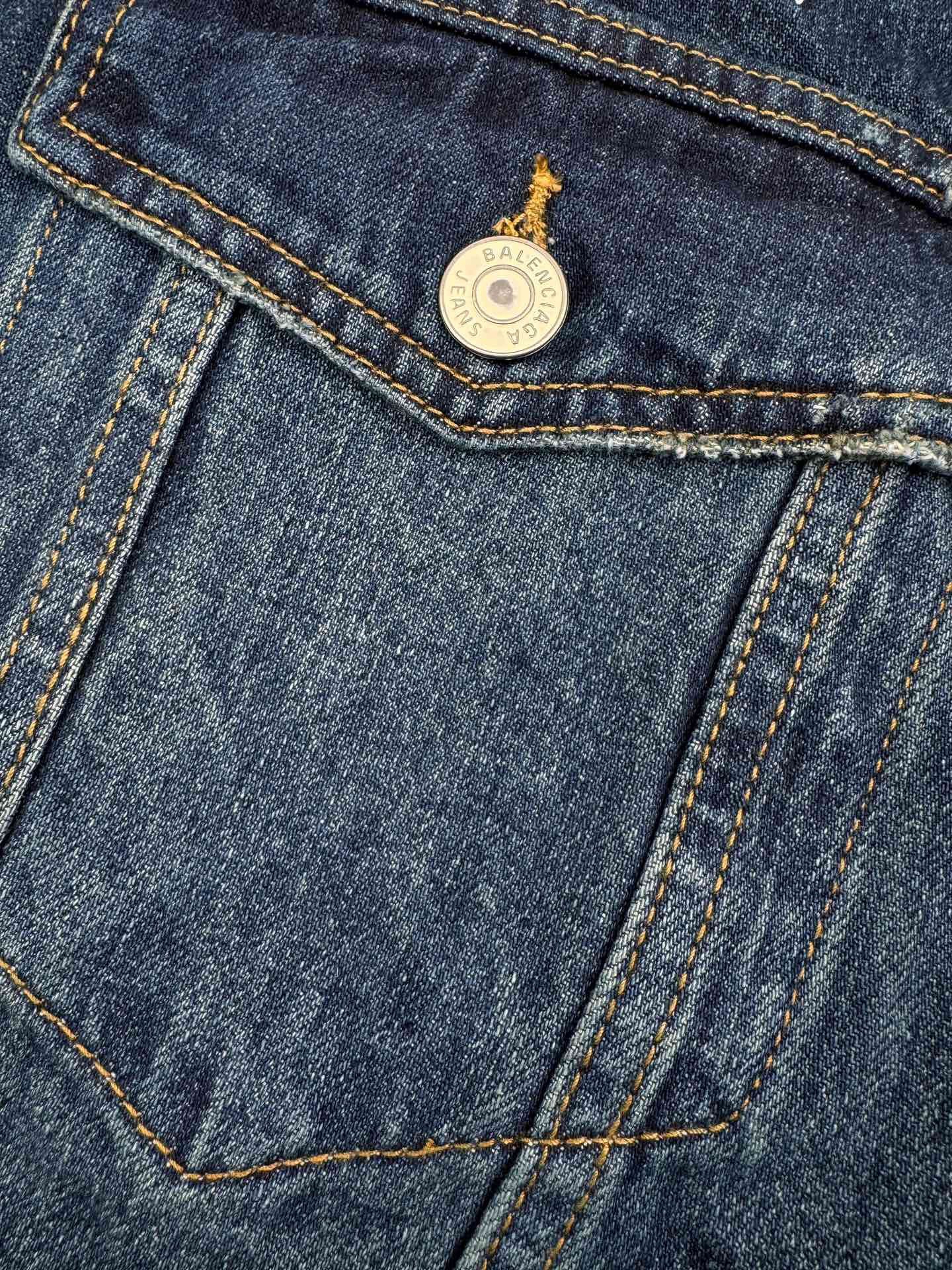 balenciaga hooded denim jacket