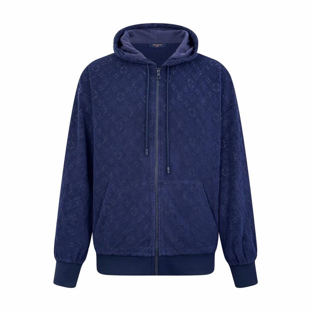 louis vuitton monogram french terry zip vest zwart (copy)