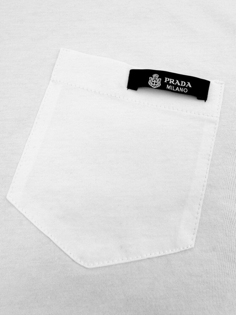 prada tweezijdige t shirt blauw wit