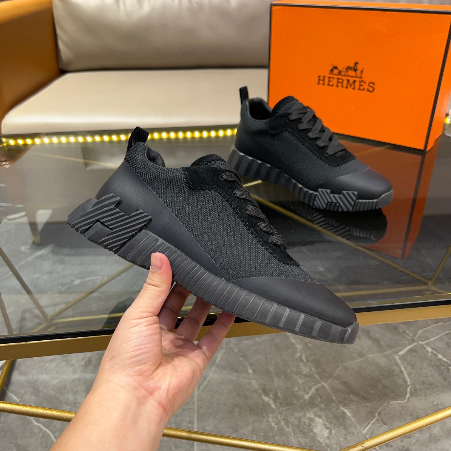 hermès bouncing satin knit and suede (copy)
