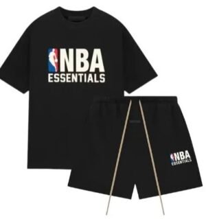fear of god essentials nba zwart zomer set